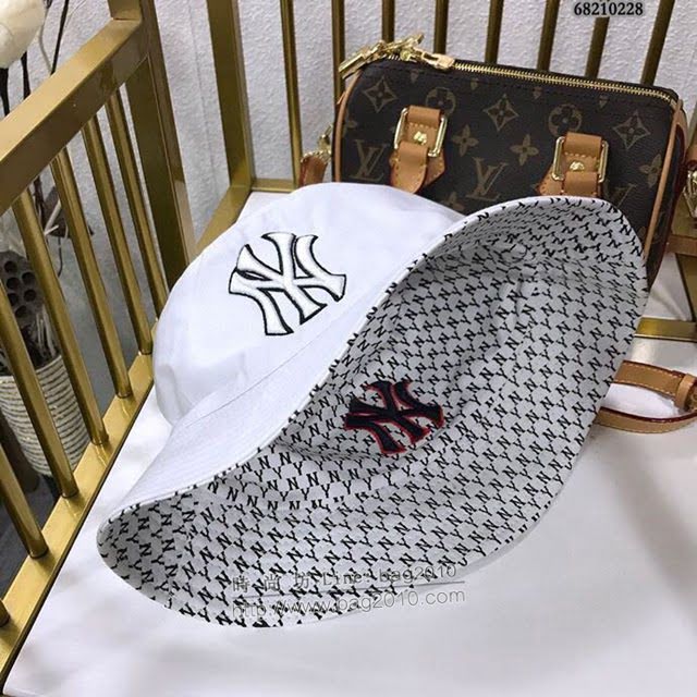 NY男女同款帽子 MLB雙面刺繡漁夫帽遮陽帽  mm1442